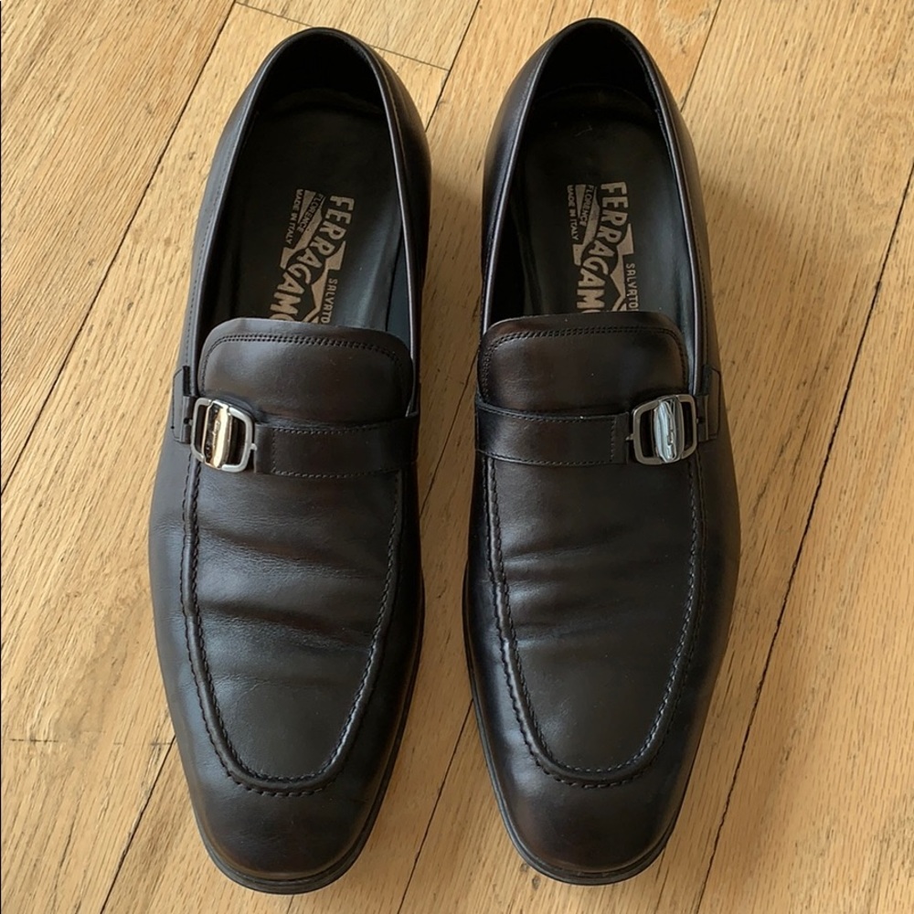 Salvatore Ferragamo Loafers- Black Leather